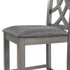 TOPMAX Farmhouse 2 Piece Padded Round Counter Height Kitchen Dining Chairs with Cross Back for Small Places; Gray