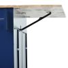 Rolling Mobile Kitchen Island with Drop Leaf - Solid Wood Top; Locking Wheels & Storage Cabinet 52.7 Inch Width(Dark blue)