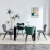 Dining chairs set of 2; Dark Green velvet Chair modern kitchen chair with metal leg