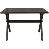 3 Pieces Farmhouse Rustic Wood Kitchen Dining Table Set with 2 Upholstered Benches